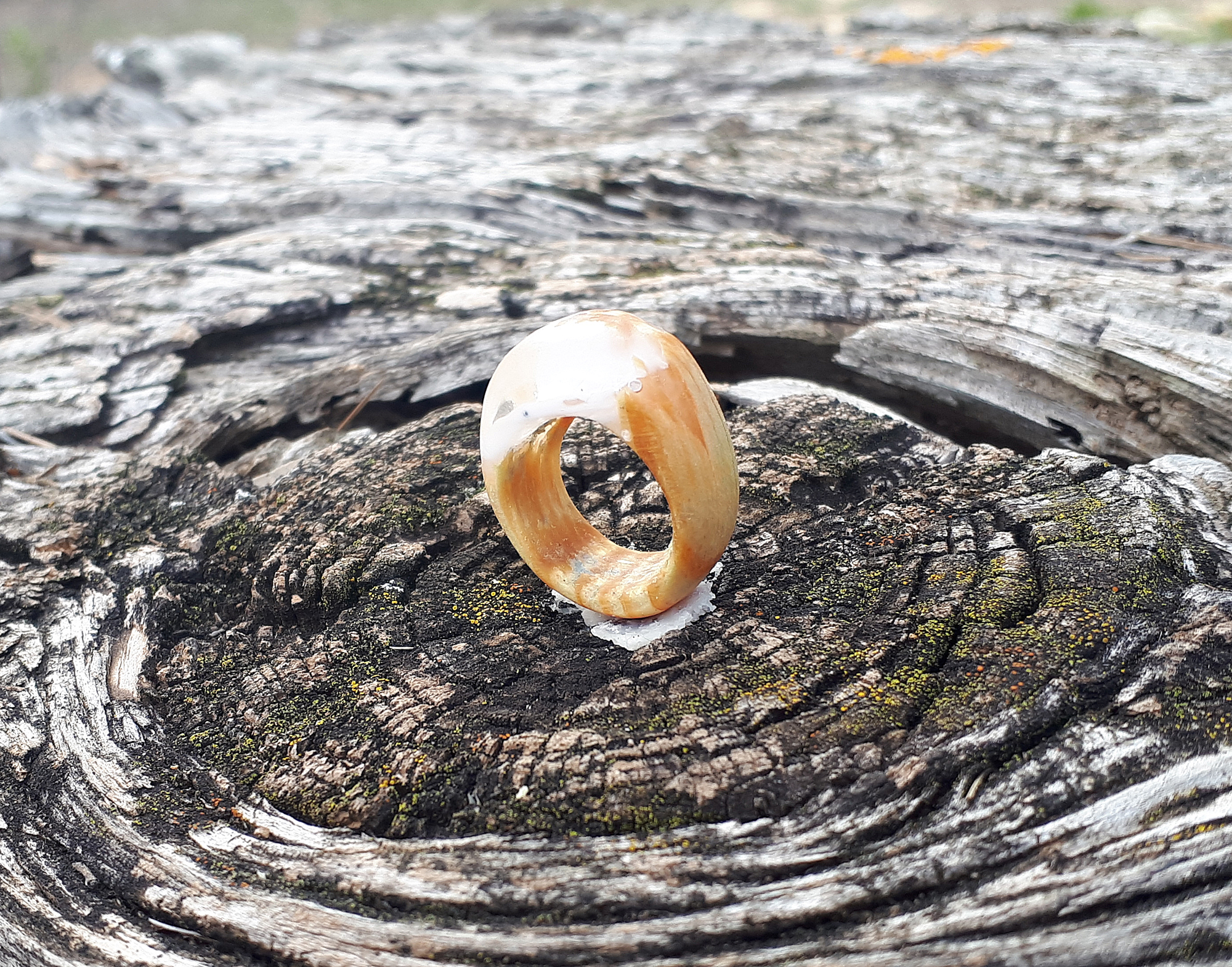 BlancoNieve anillos resina y madera anillos resina y madera blanco nieve